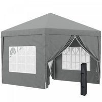 Outsunny 10'x10' Tente De Fete Exterieure Avec Sac De Transport, Gris Clair