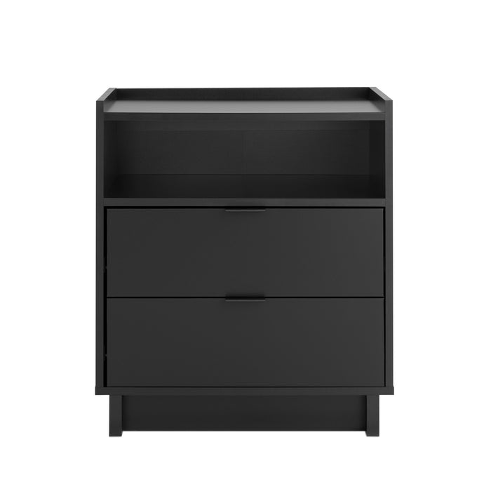 Table de nuit Simply Modern de Prepac de 23,75 po à 2 tiroirs - noire