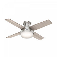 Ventilateur de plafond Dempsey à profil bas avec luminaire - Gris
