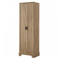 Liam Armoire de rangement multifonction avec portes et etageres reglables, Marron