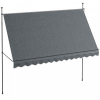 Outsunny Auvent Retractable 11,5' X 4', Autoportant Et Sans Vis, Gris Fonce