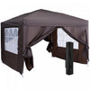 Outsunny 10'x10' Tente De Reception Pop Up Exterieure Gazebo Canopy Avec Sac De Transport (cafe)