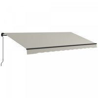 Outsunny 15' X 10' Auvent Retractable, Abri Pare-soleil, Gris Clair