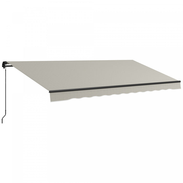 Outsunny 15' X 10' Auvent Retractable, Abri Pare-soleil, Gris Clair