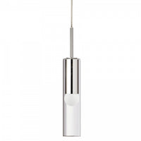 Luminaire suspendu Palmer de Dainolite en verre transparent, avec fini chromé poli et 1 ampoule