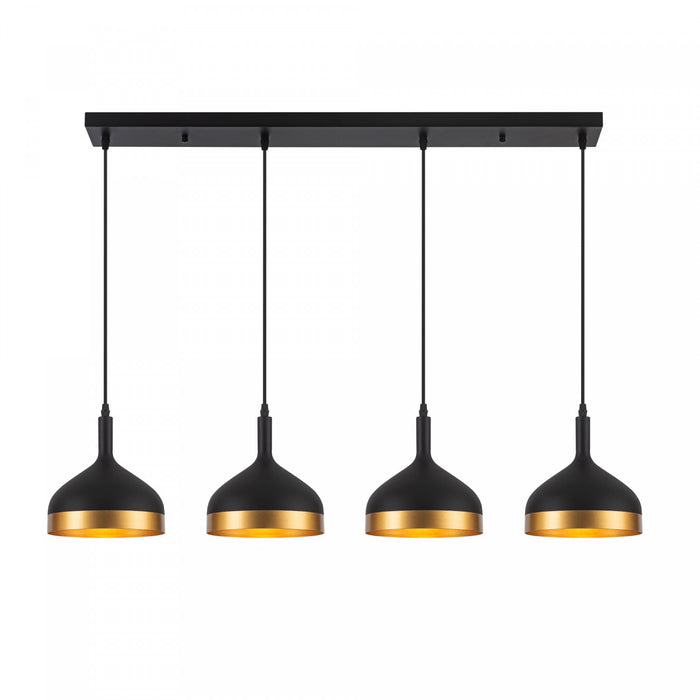 Luminaire pour îlot de la collection Dash - noir et doré