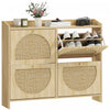 HOMCOM Meuble a chaussures, meuble de rangement a chaussures avec 4 tiroirs