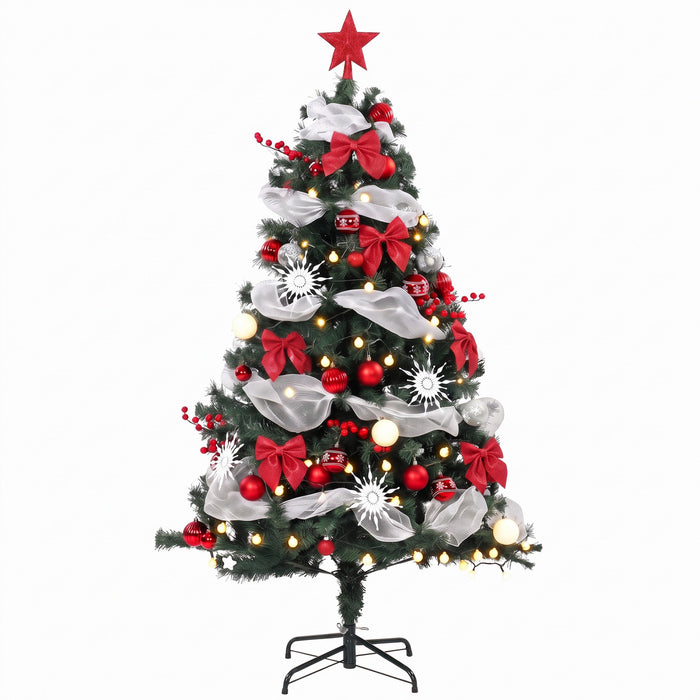 HOMCOM Sapin de Noel lumineux 1,52 m, 8 modes, 450 branches, 150 LED