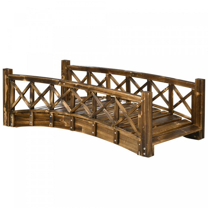 Outsunny Pont De Jardin En Bois De 4ft Passerelle En Forme D'arc