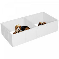 Pawhut Boite De Mise Bas Pour Chiens, Parc Pour Chien Avec Porte Amovible Reglable, Parc Pour Chiots