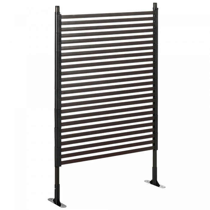 Outsunny Cloture de jardin en metal 5pi avec pieds Marron