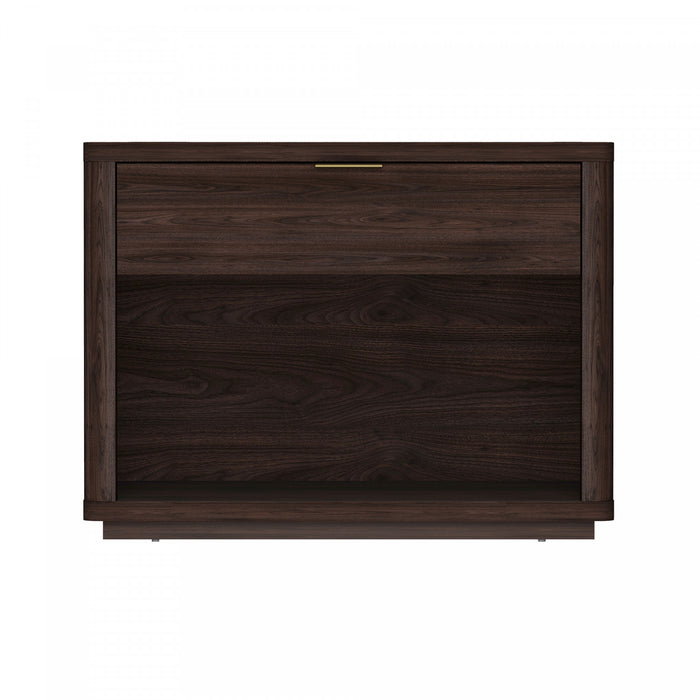 Table de nuit moderne Evelyn 32\" en brun (1 tiroir)