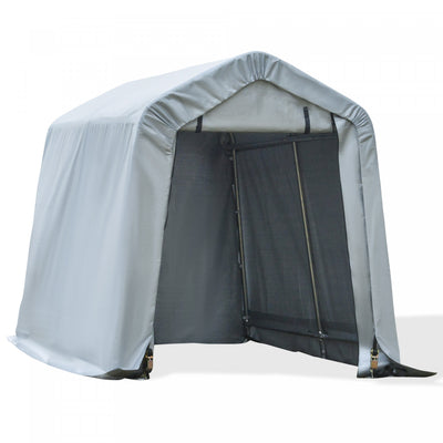 Outsunny 8'x6' Outdoor Storage Shelter With Roll Up And Zipper Door|Outsunny 8'x6' Abri de rangement extérieur avec porte enroulable et à fermeture éclair
