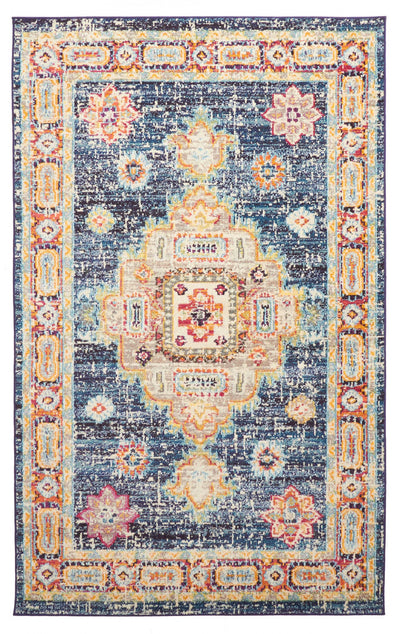 Lotus Navy Rug 8'0" x 10'0" | Tapis Traditionnel Lotus 8'0" x 10'0" en Bleu marin