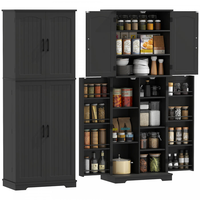 HOMCOM Armoire de rangement, 64 po, avec etageres reglables, noir