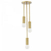 Luminaire suspendu Adams de Dainolite avec fini laiton vieilli et 3 ampoules