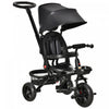 Qaba Tricycle Enfants Evolutif 4 En 1 Canne Telescopique Amovible Et Pare-soleil Pliable Demontable Angle Du Dossier Reglable Siege Pivotant Sac Et Paniers Integres Metal 44\" X 20.5\" X 38.5\" Noir