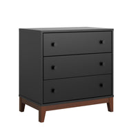 Table de nuit Nordik de Prepac à 3 tiroirs - noire et cerisier