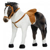 Qaba Cheval Debout, Jouet Poney En Peluche Pour Enfants Avec Hennissement, Rembourrage Doux, Pour Cow-boy Cow-girl De 3 A 8 Ans, Marron
