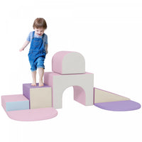 Qaba 7 Pieces, Jeu En Mousse, Escaliers Et Rampes Pour Enfants, Logiciels Educatifs Colores, Jouets