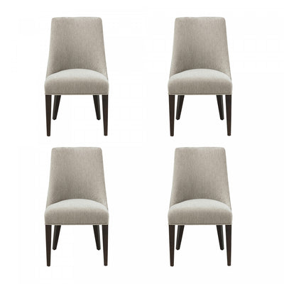 Beever Modern Chenille Wood Dining Chair in Taupe - Set of 4 | Chaise de salle a manger moderne en bois avec chenille Beever, taupe - Lot de 4