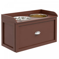Pawhut Gamelles Surelevees Pour Chiens De Grande Taille, Station D'alimentation Surelevee Avec 2 Gam