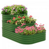 Outsunny Kit De Lit De Jardin Sureleve A 3 Niveaux, Boite De Jardiniere Galvanisee Exterieure De 5.2x3.6x2.7ft Avec Bordure De Securite Pour Les Legumes, Fleurs, Fruits Et Herbes, Vert