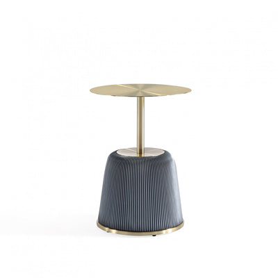 Anderson Modern Metal Top Upholstered End Table in Gray | Table d’appoint moderne Anderson en metal avec plateau et revetement gris