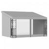 Outsunny Gazebo De Pergola Mural 10' X 13' Avec Rideaux Et Filets, Gris