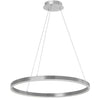 Lustre Circulo de Dainolite en acrylique blanc qui diffuse la lumière, avec fini argenté et ampoule de 34 W