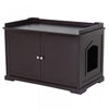 Pawhut Boite A Litiere Pour Chat Couverte 2 En 1 Toilettes Rangement Hideaway Armoire Banc Decor A La Maison