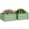 Outsunny Lot De 2 Pieces Parterre De Fleur Jardinieres En Acier Vert Clair