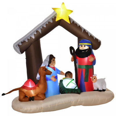 Homcom 6ft Bible Arch Inflatable Christmas Decoration|Homcom Arche De Noel Gonflable Multicolore