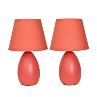 Ensemble de 2 mini lampes de table de Simple Designs en céramique en forme d’œuf - orange
