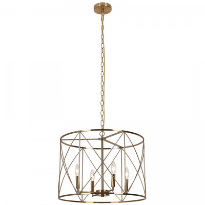 Dainolite Calah 4 Light Chandelier Incandescent Aged Brass Lamp|Lustre Calah de Dainolite avec fini laiton antique et 4 ampoules incandescentes