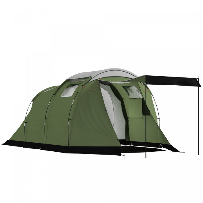 Outsunny Tente de Camping avec Bache de Pluie, Impermeable pour 3-4 Personnes, Vert