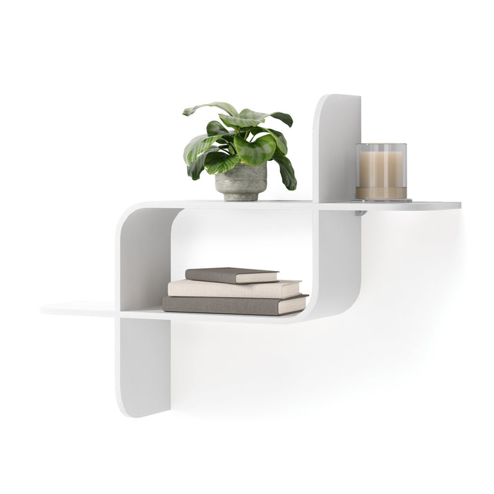 Tablette murale moderne Montage de Umbra en bois - blanche