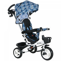 Qaba Tricycle Pour Tout-petits, Velo Poussette Avec Poignee De Poussee Parentale, Paniers De Rangeme