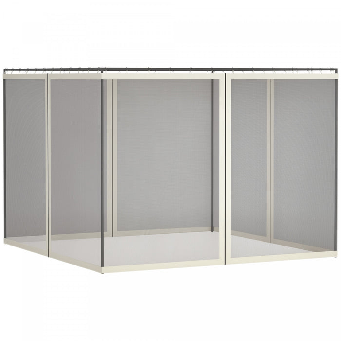 Outsunny Moustiquaire de Remplacement pour Gazebo 10' x 13' Ecrans Blancs