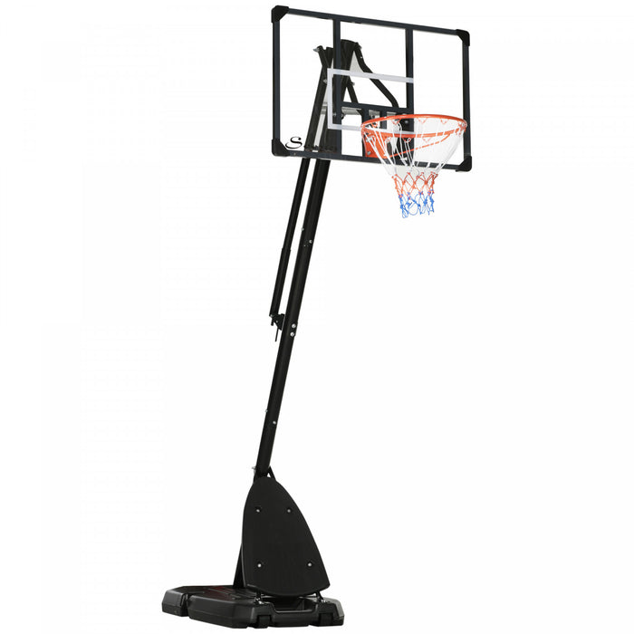 Soozier Panier De Basket-ball Portable Avec Roues, 115,4\"-137,8\"