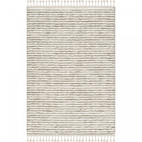 Carpette à poil long Quinto beige à motif de vagues - 6 pi 3 po x 9 pi