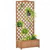 Outsunny 30\" X 14\" X 67\" Jardiniere Surelevee En Bois Avec Treillis Pour Les Plantes Grimpantes, Pour Faire Pousser Des Legumes, Des Herbes Et Des Fleurs Dans L'arriere-cour, Le Patio, Marron