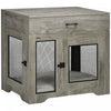 Pawhut Cage Pour Chien Avec Coussin, 2 Portes, Table D'appoint Avec Rangement, Cage D'interieur Pour Chiens De Petite Et Moyenne Taille, Gris