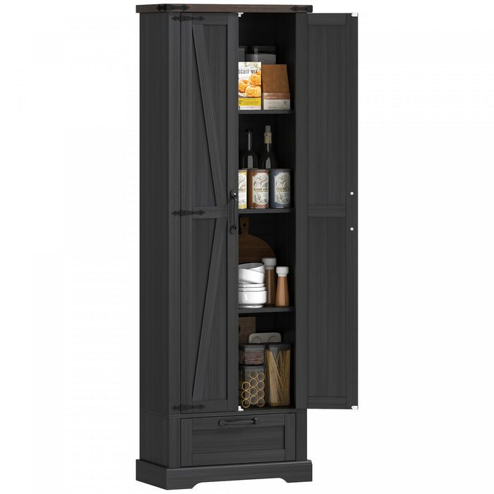 HOMCOM Armoire de rangement 71 po, 2 portes, noir