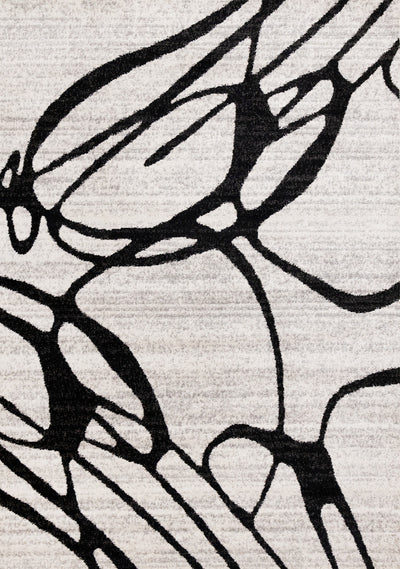Emmett Grey Black Drizzle Swirl Rug, 7'10" x 10'6" Indoor Area Rug | Tapis Emmett gris et noir avec motif tourbillon, 7'10" x 10'6"