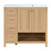 Oakmere Meuble-Lavabo Simple 36 po avec Deux Portes et Deux Tiroirs, Bois Naturel