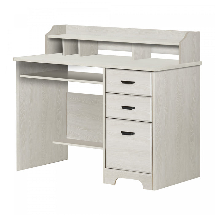 Versa Bureau De Travail Pour Ordinateur Avec Huche - Chene Hivernal