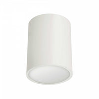 Plafonnier affleuré Echo de Dainolite en acrylique givré qui diffuse la lumière, avec fini blanc mat et ampoule de 12 W