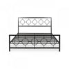 Robert Cadre De Lit En Metal Avec Tete Et Pied De Lit Au Design Circulaire, Taille King, Noir