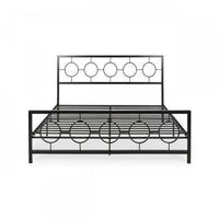  Robert Cadre De Lit En Metal Avec Tete Et Pied De Lit Au Design Circulaire, Taille King, Noir